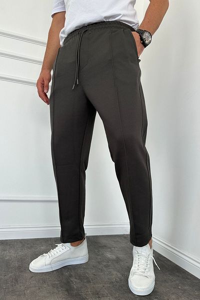 MADZEYMODA Πράσινο ανδρικό παντελόνι Jogger - Νέα σεζόν, Boyfriend Fit, Grass Detailed