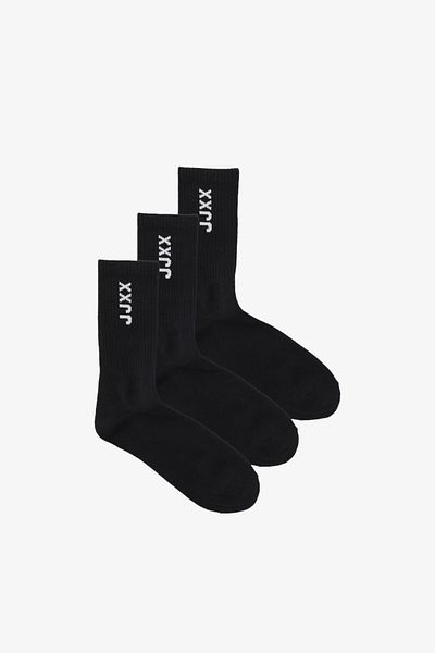 JJXX Чорапи Jxmoreno Sock Acc, 3 броя, дамски, черни, 12251644-черни
