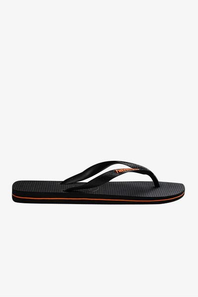 Havaianas Havanias Logo Patterned - Black Begonia Orange Men's Slippers4108555-9456