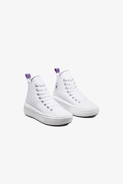 converse Chuck Taylor All Star Move - Kids White Platform Sneaker A03667c