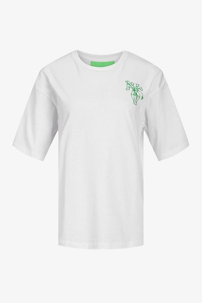 JJXX Tricou alb Jxenya pentru femei - 12252259   Floare albă strălucitoare