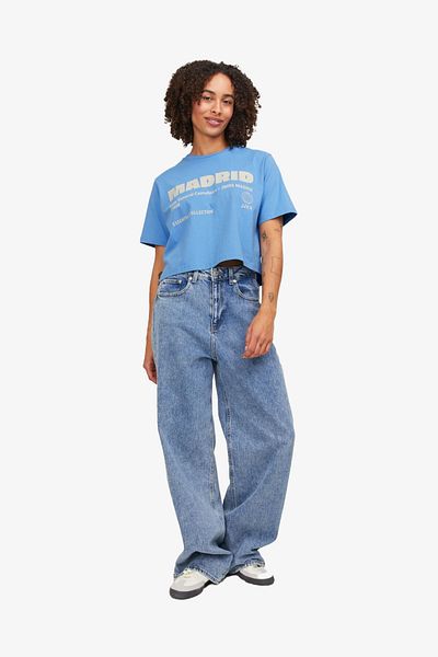 JJXX Tricou albastru Jxjoda pentru femei - 12244372   Albastru argintiu lac