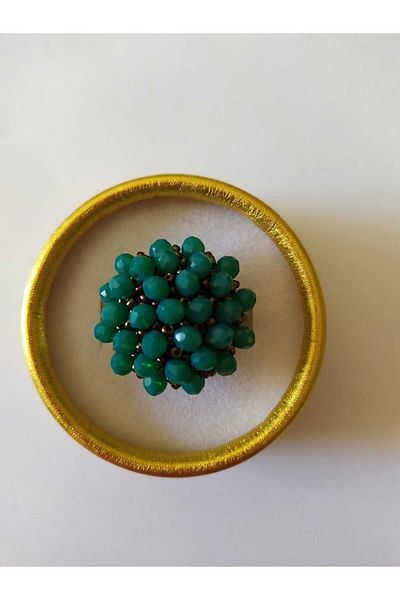 Sam Ring / Handmade Crystal Bead Knitted