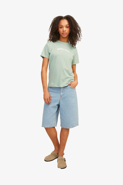 JJXX Jxdelilah Reg Жіноча зелена футболка 12256027-SmokeGreen