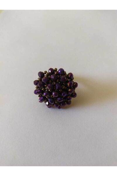 Sam Ring / Handmade Crystal Bead Knitted