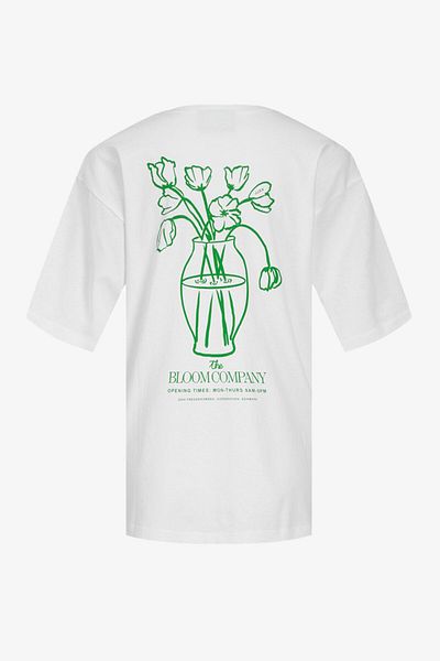 JJXX Tricou alb Jxenya pentru femei - 12252259   Floare albă strălucitoare