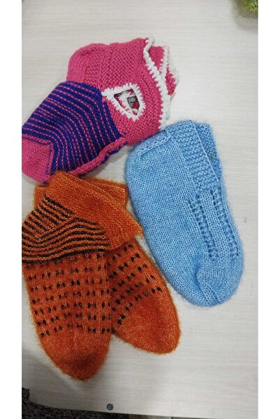 Papatyam 3 قطع من خمس أسياخ/أحذية مصنوعة يدويًا - أحذية منزلية محبوكة