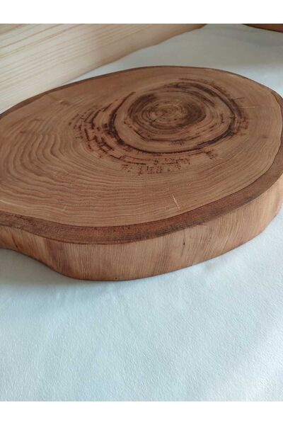 Numenore Black Sea Black Chestnut Wood - 25-30 cm Handmade and Cutting Log Board