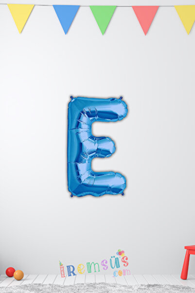 mypartyready E Harfi Doğum Günü Mavi Renk Folyo Balon 16" 36 Cm E Harf Folyo ...