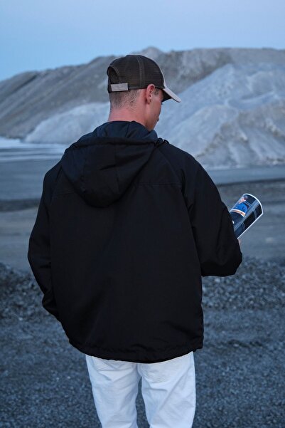 FLUEND MODA Ανδρικό παλτό Oversize Αδιάβροχο και αντιανεμικό εποχιακό παλτό