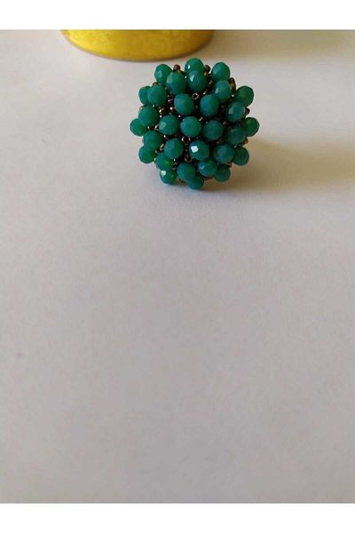 Sam Ring / Handmade Crystal Bead Knitted