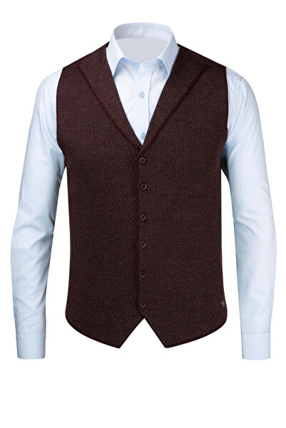 Çizgi Triko Stripe Knitwear Men's Buttoned Sports / Classic Knitwear Knitted Sleeveless Vest - 5001Ls