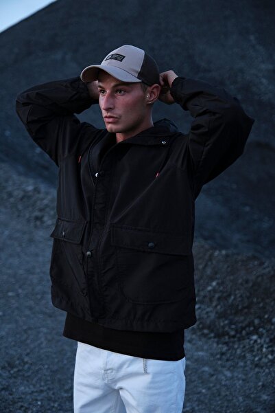 FLUEND MODA Ανδρικό παλτό Oversize Αδιάβροχο και αντιανεμικό εποχιακό παλτό