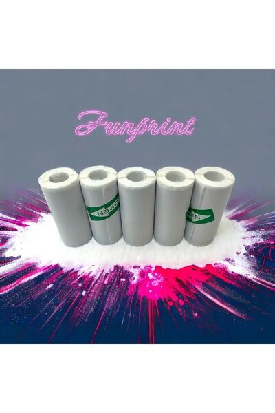 STAND MARKET Mini Taşınabilir Yazıcı Kağıdı Yapışkanlı Etiket Beyaz (5 ADET)