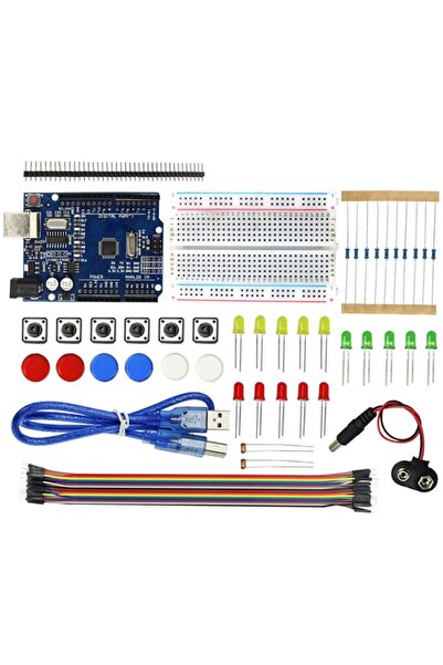 Genel Markalar Kutulu Arduino Uno R3 Başlangıç Seti 78 Parça Breadboard Led Ldr