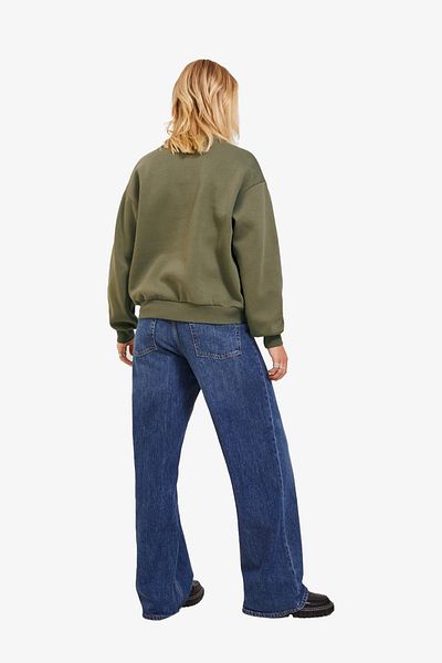JJXX Дамски суитшърт Jxella Loose Crew Ls Swt, зелен, 12241324-зелен