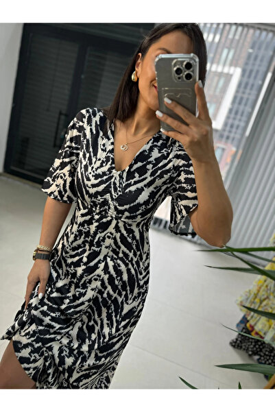 caddstore My 3407 Zebra Saten Elbise