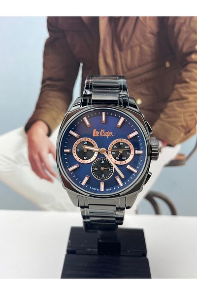 Lee Cooper Men's Black Wristwatch - Waterproof, 2 Years Warranty