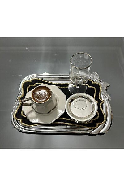 LİNDA MİA غطاء صينية مستطيلة مقاس 24 × 15 سم مع زاوية مطرزة