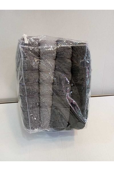 Çapa Home Set of 4 Premium Quality Transparent Cotton Bag Gift Dowry Daily Use Elyüz Head Towels - 50X90
