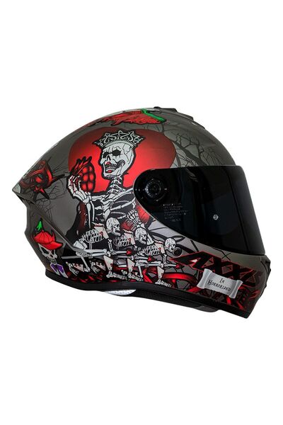 AXXIS DRAKEN S HORRORLAND MAT TİTANYUM + SİYAH VİZÖR