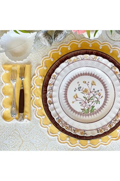 EVİMKOKOŞ طقم خدمة وفوط مائدة أمريكي موديل سارة 2 قطعة