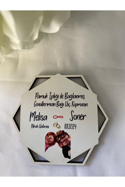 Magnet Söz , Nişan, Nikah Hatırası Ahşap Magnet 50 ADET