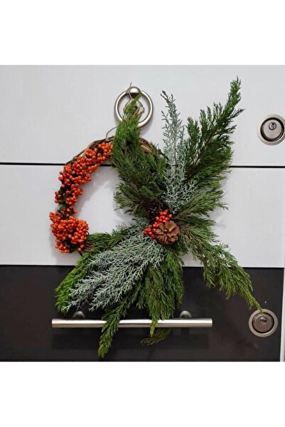 Doğal Tasarım Χριστουγεννιάτικο στολίδι πόρτας Χριστουγεννιάτικο στεφάνι Ζωντ...
