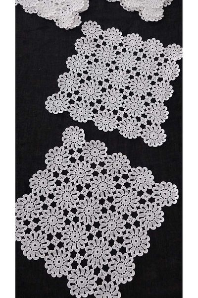 Papatyam 10 Pieces Napkin - Hand Knitted Crochet Lounge Set / Lace Set / Vintage / Cotton