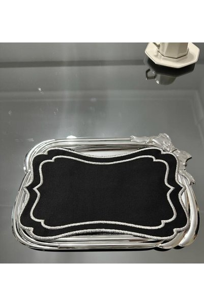 LİNDA MİA Embroidered Cornered 24x15 Cm Rectangular Tray Cover