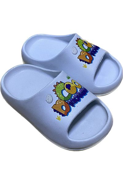 AkınalBella Papuci de vară Yezy Slide cu imprimeu alb pentru copii