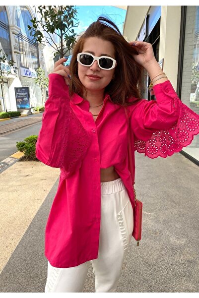 Qaju Cămașă oversize cu detaliu Scallop