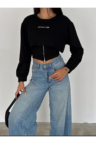 jöns since 1997 Set de două hanorace pentru femei - maioț și crop