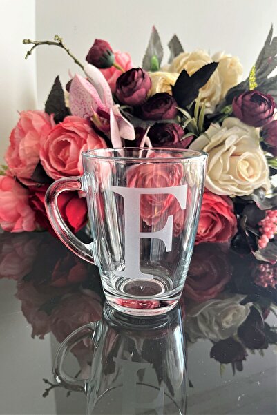 DECOSTYLE Kişiselleştirilmiş F Harfli Cam Kupa 300 Cc 1 Ad.