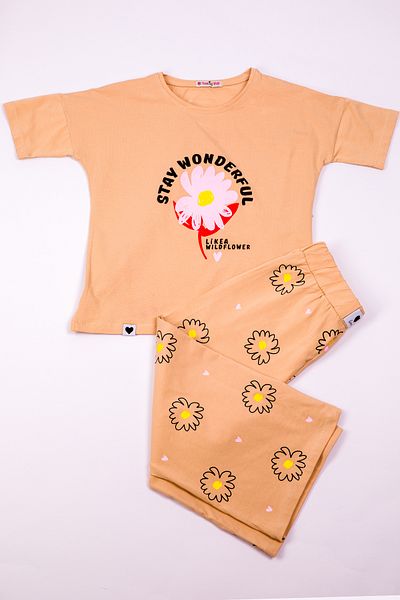HÇM Girl's Floral Printed Tracksuit Set - Spanish Leg B30