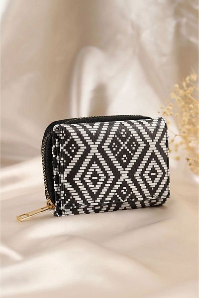 Fil Design Ethnic Patterned Zippered Wallet