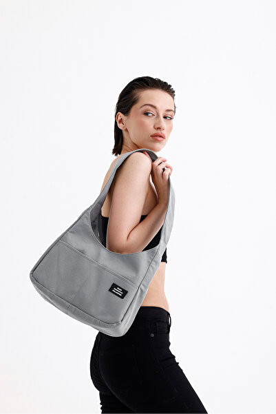 iRush Gri H0001 Cepli 3 Bölmeli Çıtçıtlı Kanvas Kumaş Günlük Spor Kadın Kol V...