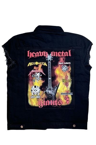 Modaroma Heavy Metal Giants Black Denim Vest