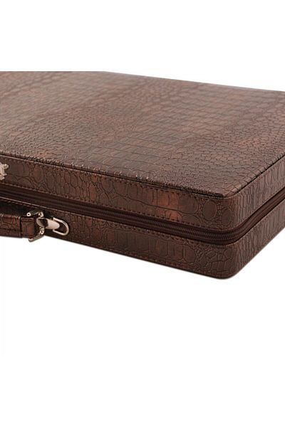OTTOMAN GAMES Classic Large Size Backgammon with Zippered Leather Bag