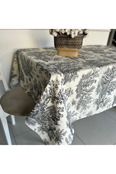 EVİMKOKOŞ مفرش طاولة يومي عتيق باللون الأسود