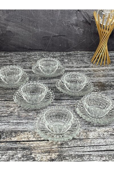 YzHome 8*6cm Breakfast Beaded Glass Bowl - 12 Piece Plate Snack Bowl