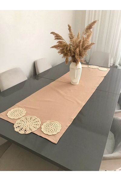 Parla Life Λινό Πάπια Καφέ Χειροποίητο Runner 40x140 εκ