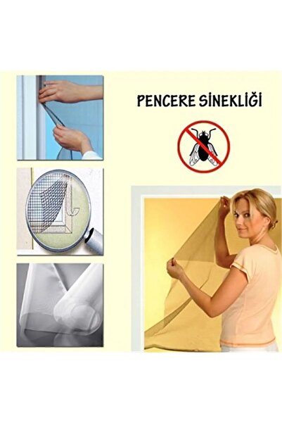 mrcans 150x130 Cm 5 Metre Cırt Bantlı Pencere Sinek Önleyici Kovucu Sineklik Perdesi