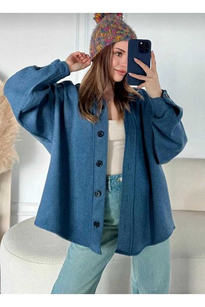 HC Boutique Jachetă cămașă oversize din țesătură Stamp
