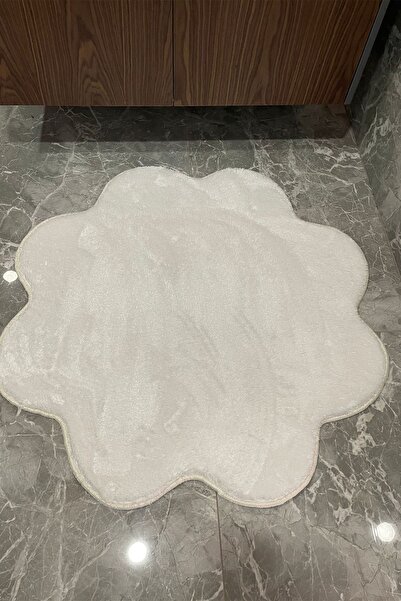 tropikal home Σετ 2 λευκών χαλιών μπάνιου βελούδινο σετ τουαλέτας μετά το χαλί (80x80 και 100x100)