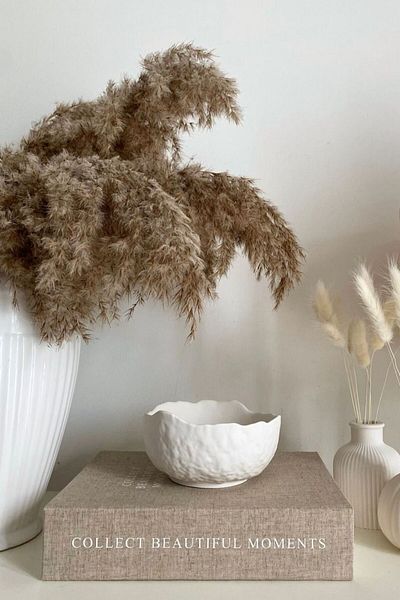 Mandalin Art Studio Curved Textured Decorative White Bowl 13 cm