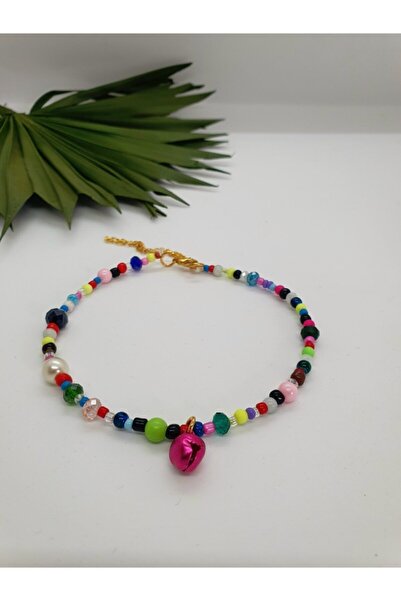 Loyal Friend Store Renkli Boncuklu Zilli Kedi Kolyesi Tasması