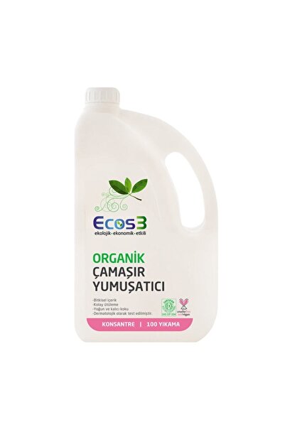 Ecos3 Organik Konsatre Çamaşır Yumuşatıcı 2500 ml - 100 Yıkama