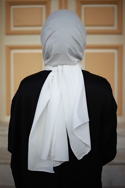 Mode Scarf Fular din Bumbac Hijab Şal Alb