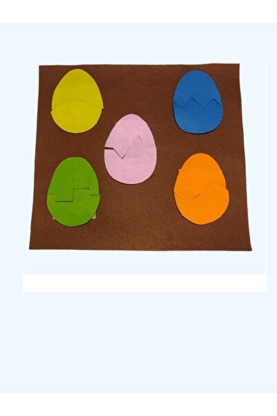 B&M Renkli Yumurtalar- Keçeden Bilişsel Gelişim Eğitici Oyuncağı- Cırt cırtlı